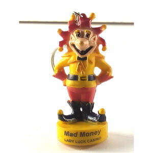 Lady Luck Casino Hotel Mad Money Jester Keychain Biloxi Mississippi